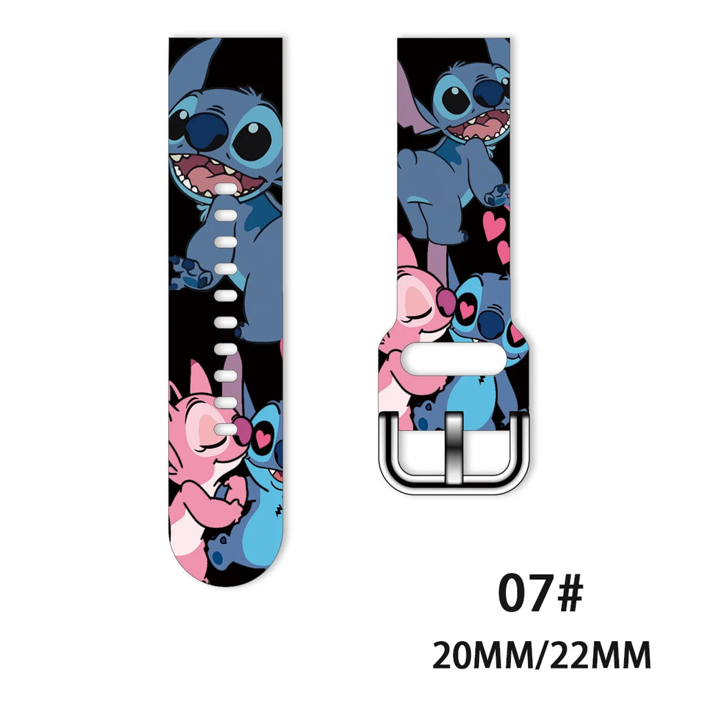 22mm 20mm Lilo & Stitch For Samsung Galaxy watch 4 classic/46mm/Active 2/3/Gear S3/amazfit bracelet Huawei watch GT 2/3 Pro band