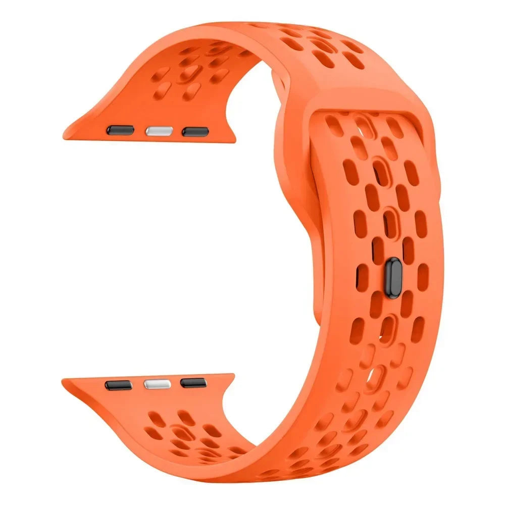 Sport Silicone band for Apple Watch Ultra 2 1 10 42mm 46mm 49mm Soft Breathable band Wristband Apple Watch Series 9 8 7 6 5 4 SE Band