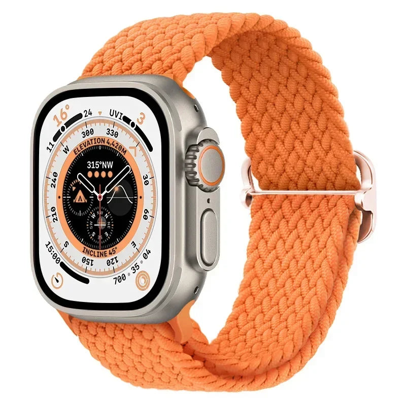 Nylon band for Apple Watch Ultra 2 band 49mm 40mm 44mm 41mm S10 46mm Elastic Braided Loop band Apple Watch Series 9 8 7 6 SE 5 4
