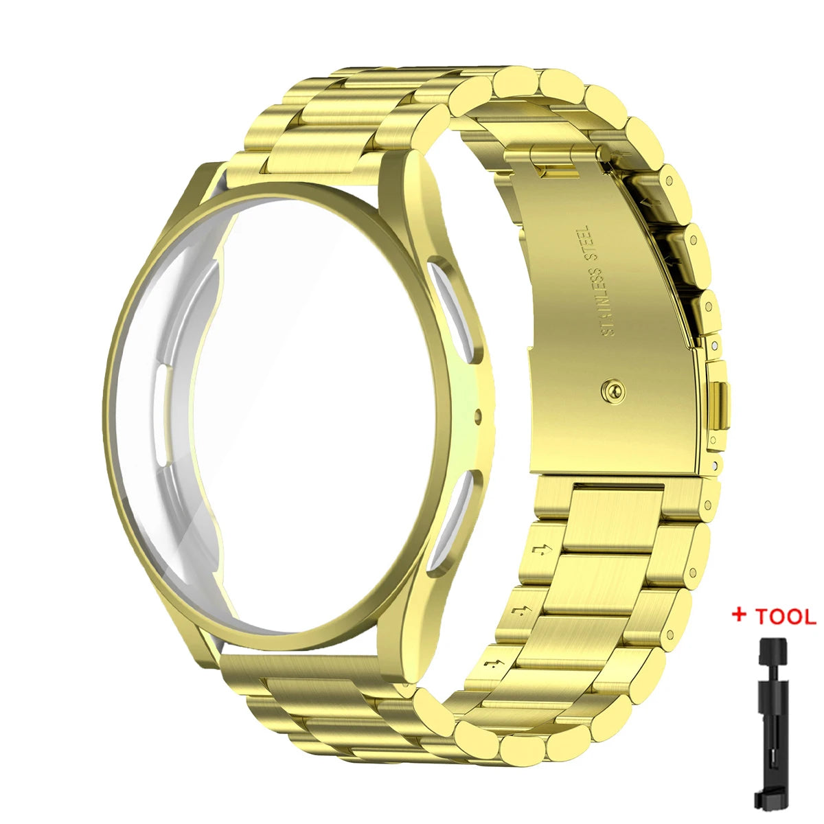 Band+Case for Samsung Galaxy Watch 7 6 5 4 44mm 40mm Stainless Steel Bracelet TPU Cover Watch 6/4Classic 43/47mm 46mm 42mm Strap