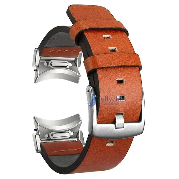 No Gaps Leather Strap For Samsung Galaxy Watch 7 6 Classic 47mm 43mm 6/5/4 40mm 44mm 5Pro 45mm Quick Fit Band Accessories