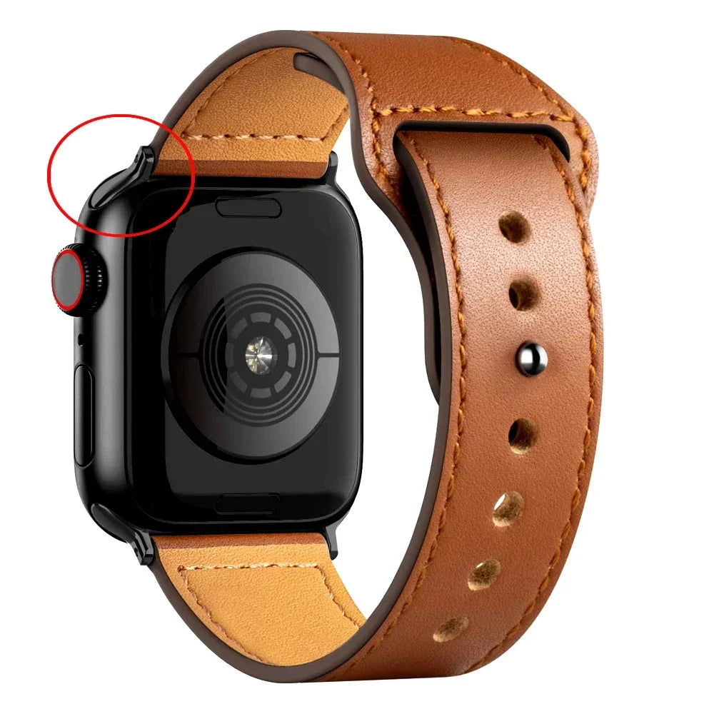Leather band For Apple Watch 10 band 46mm 42mm 44mm 45mm 49mm 41mm 40mm correa band Apple Watch Series 8 9 3 4 5 6 SE 7 Ultra 2