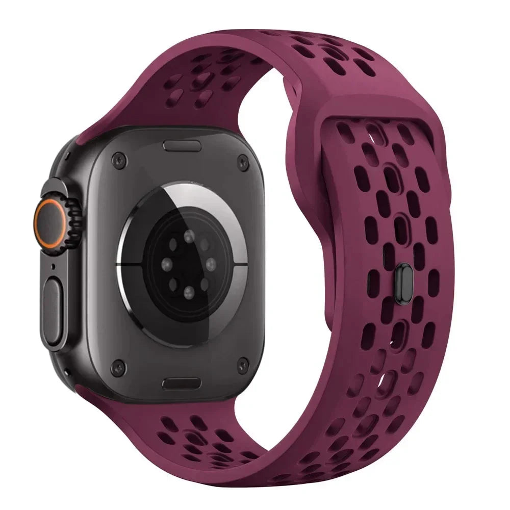 Sport Silicone band for Apple Watch Ultra 2 1 10 42mm 46mm 49mm Soft Breathable band Wristband Apple Watch Series 9 8 7 6 5 4 SE Band