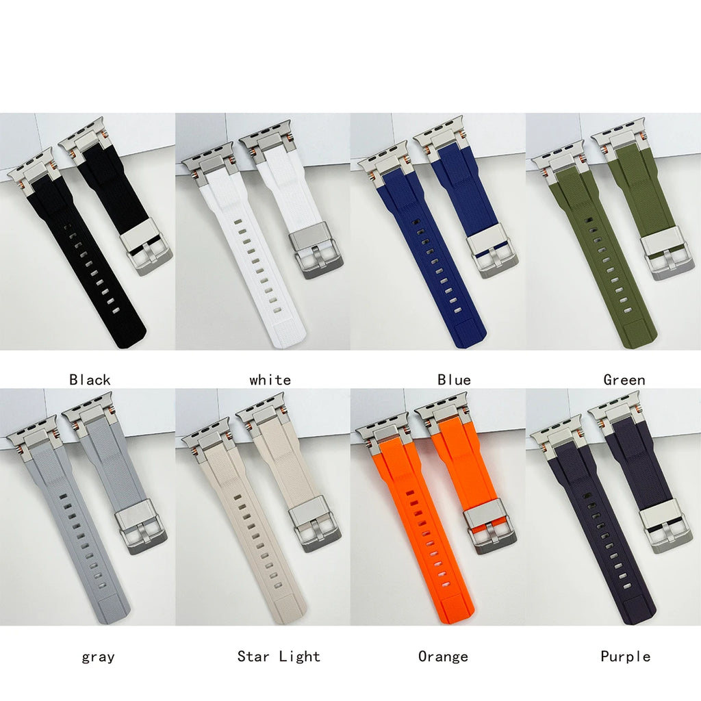 Men's Sport TPU band for Apple Watch band Ultra 2 49mm 46mm 45mm 44mm 42mm Silicone band for Apple Watch Series 10 9 8 7 6 5 4