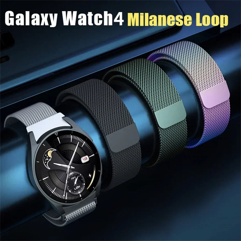 No Gaps Band For Samsung Galaxy Watch 7/FE/6/4/5/5 pro 44mm 40mm 20mm Milanese Loop Bracelet Galaxy 4-6 classic 43mm 47mm Band