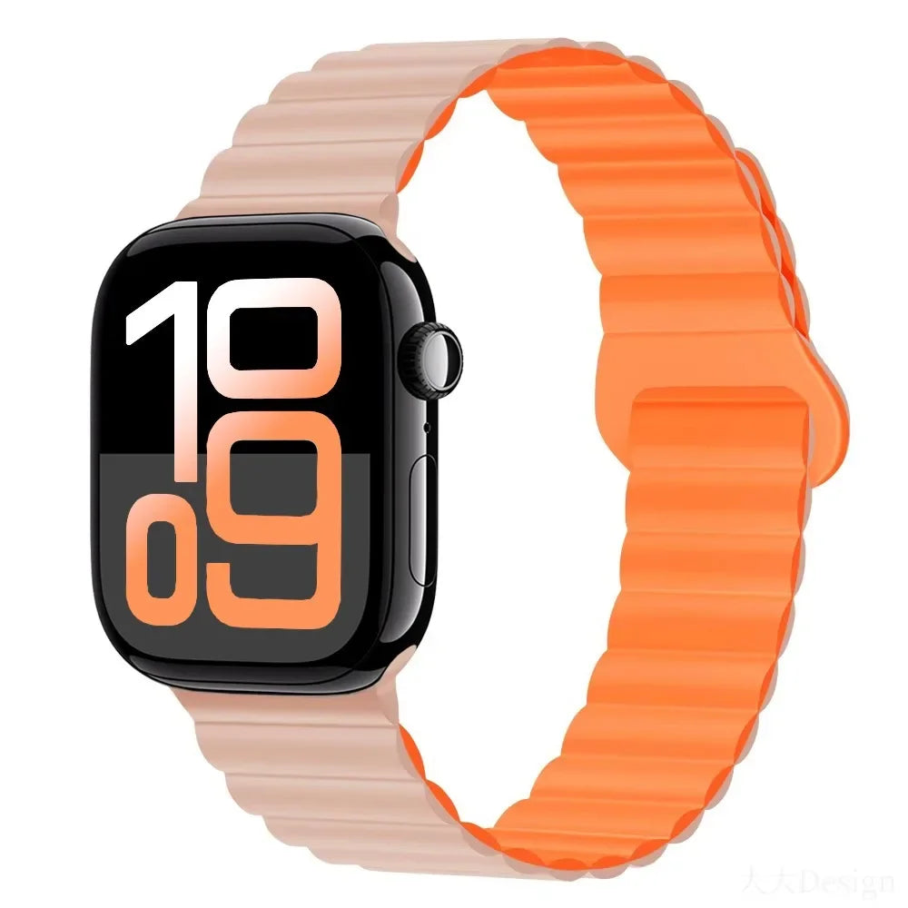 Silicone band for Apple Watch Ultra 3 2 1 49mm 11 10 42mm 46mm Magnetic band for Series 9 8 7 6 5 4 SE3 41mm 45mm 44mm 40mm