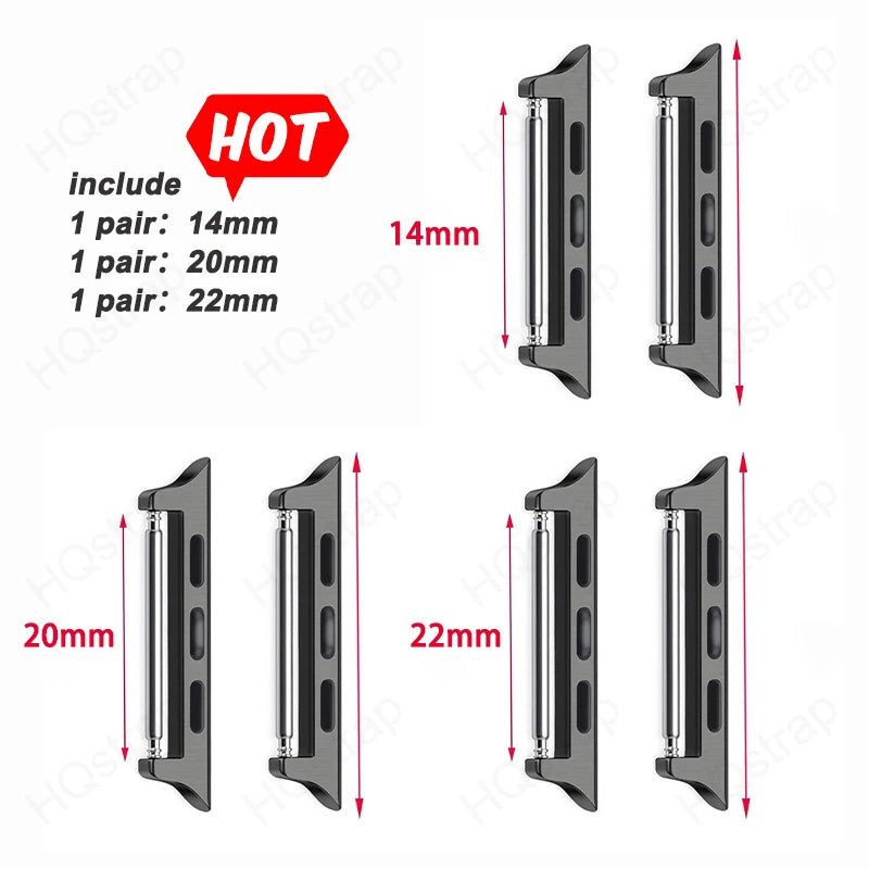 6 pces Connector for Apple Watch Ultra 2 49mm 44mm 45mm 42mm Stainless Steel Adapter for Apple Watch 9 8 7 6 5 4 SE 40mm 41mm 38mm