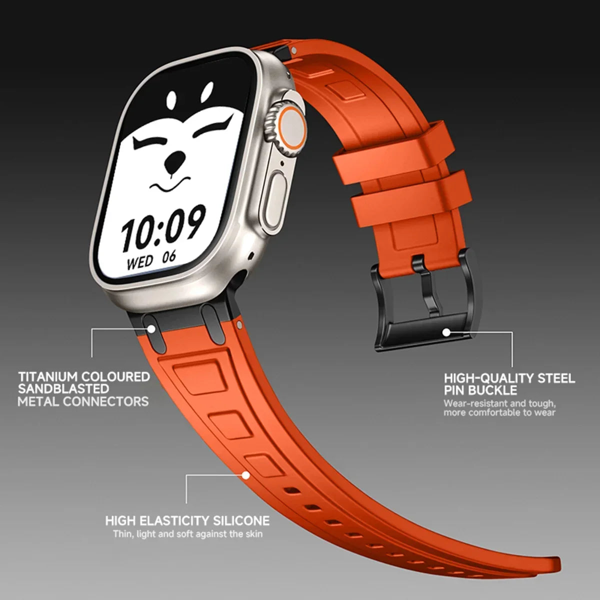 Silicone band for Apple Watch band Ultra 2 1 49mm 46mm 45mm 44mm 42mm Sport band for Apple Watch Series 10 9 8 7 6 5 SE Correas