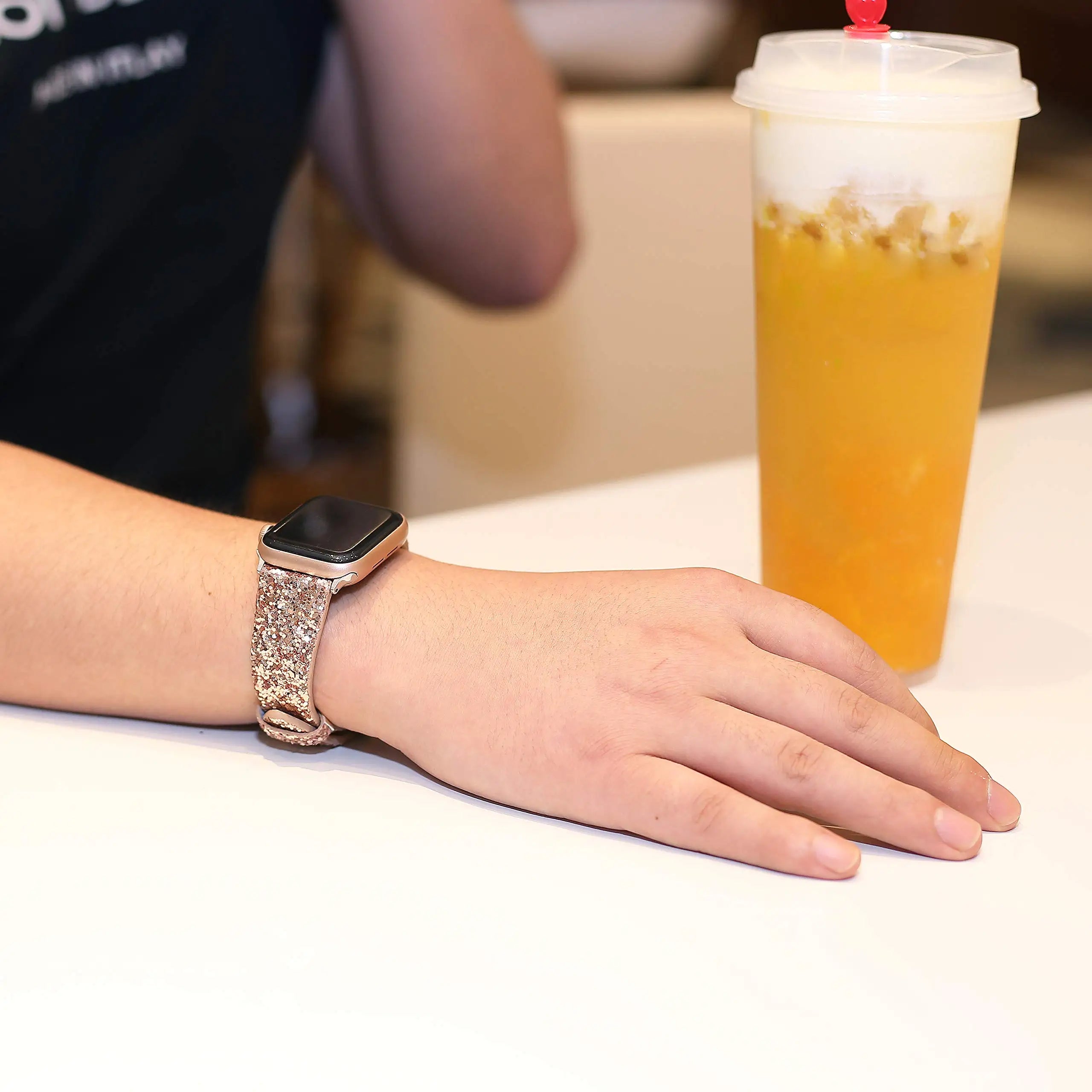 Leather band for Apple Watch band Ultra 49mm 38mm 40mm Women 42mm 44mm 41mm 45mm Glitter band i Watch Series 7 8 6 5 4 3 2