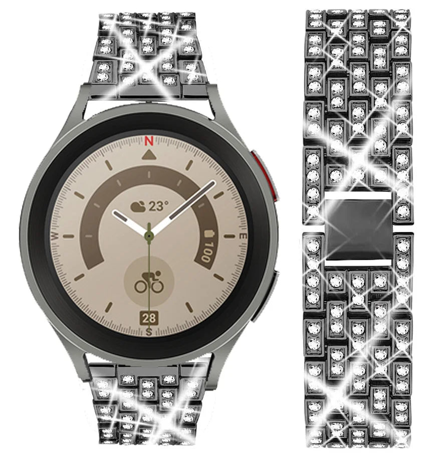 20/22mm Metal Strap for Samsung Galaxy Watch 7/6/5/4/Classic 47mm/active 2 Gear s3 Diamond Bracelet for Huawei GT234 5 pro 46mm