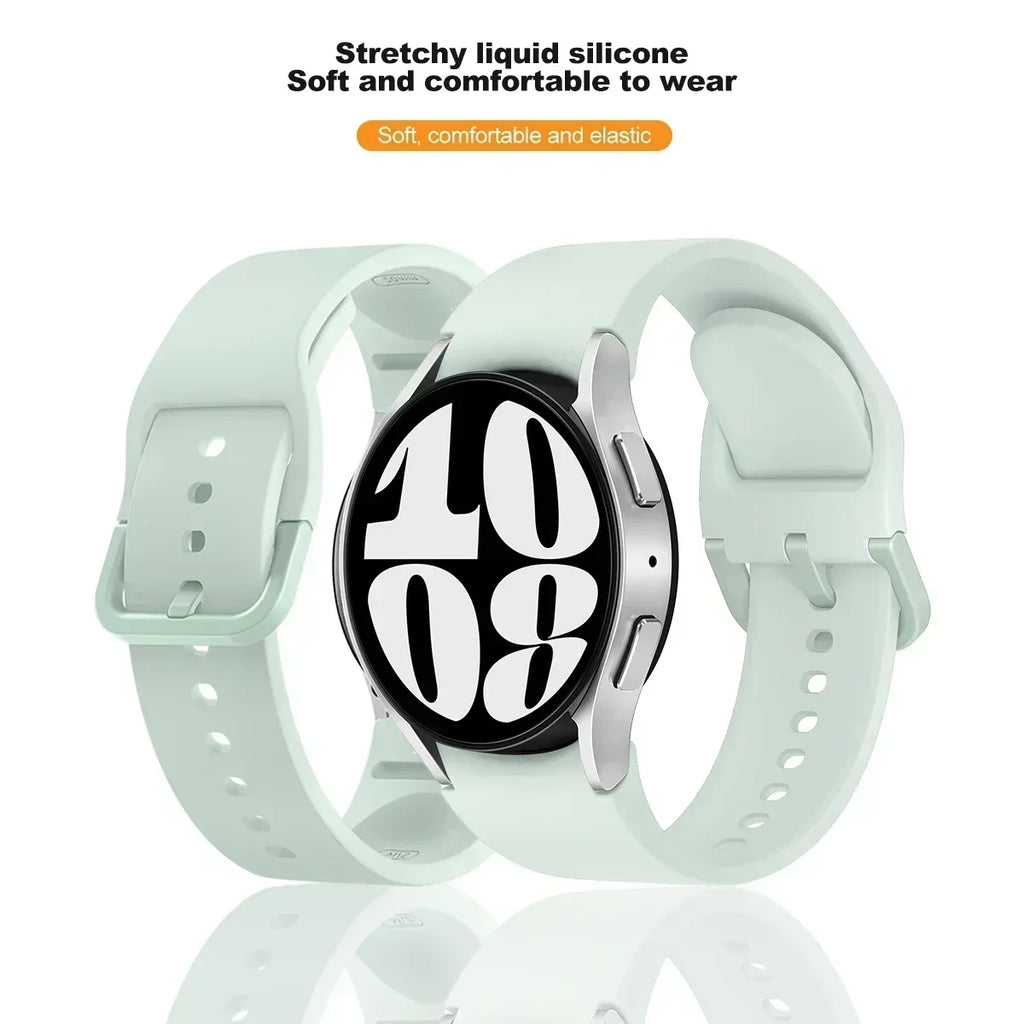 Silicone strap For Samsung Galaxy watch 6 4 Classic 47mm 43mm 46mm Curved original replacement band For Watch 7 6 5 4 40mm 44mm