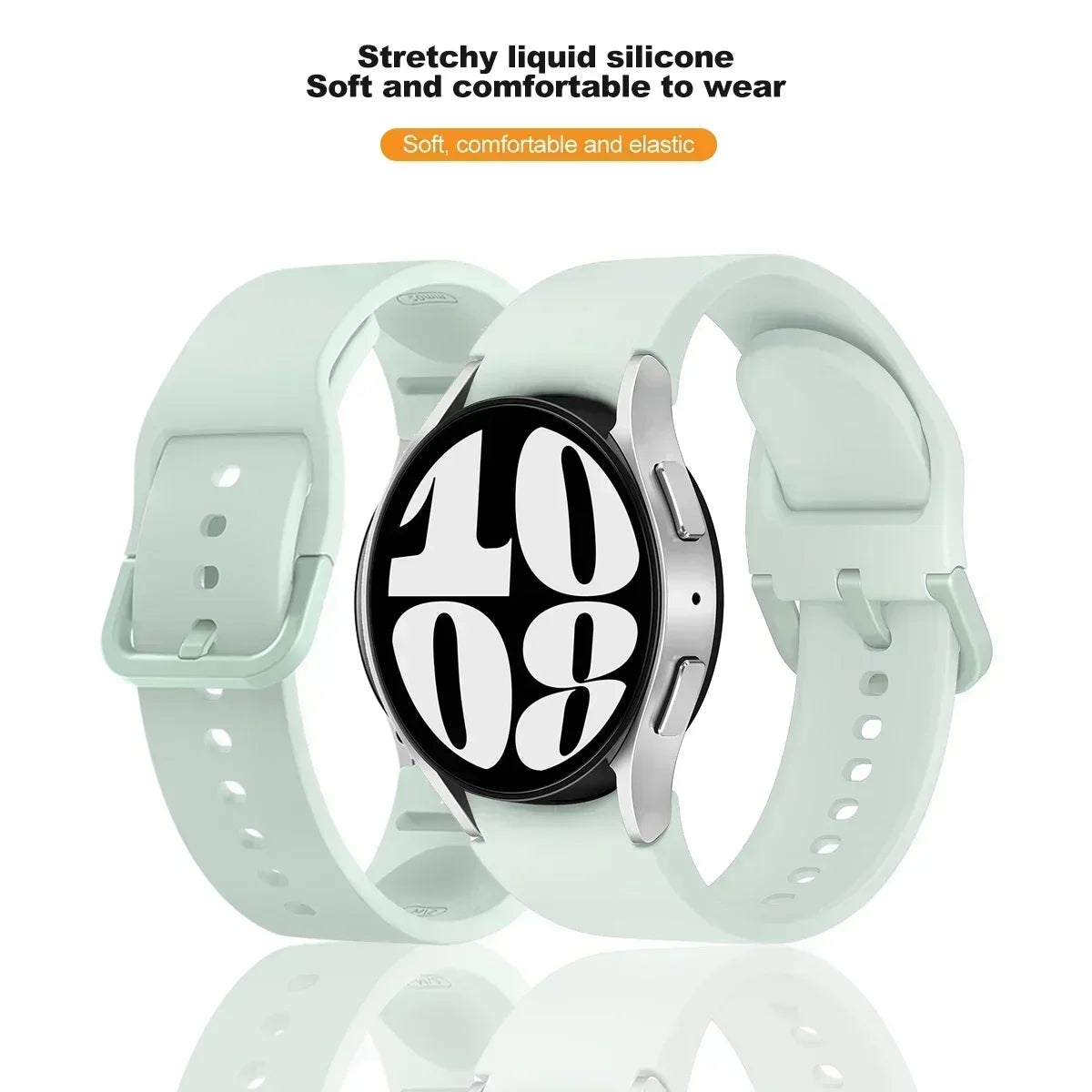 Silicone strap For Samsung Galaxy watch 6 4 Classic 47mm 43mm 46mm Curved original replacement band For Watch 7 6 5 4 40mm 44mm