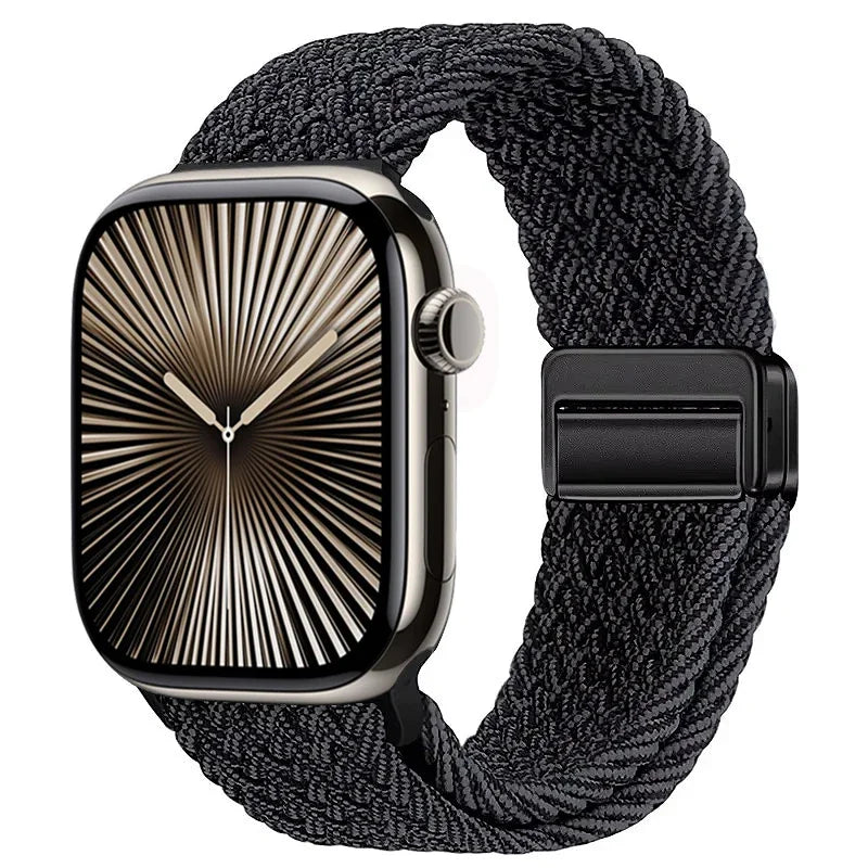 Nylon Braided Loop band for Apple Watch Ultra 3 2 49mm 11 10 42mm 46mm 9 8 7 45mm 41mm Magnetic band Apple Watch 6 5 SE 44mm 40mm band