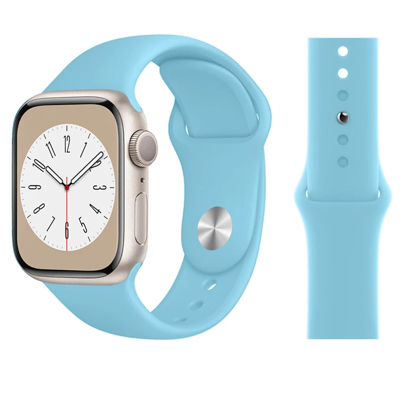 Silicone band For Apple Watch band 45mm 46mm 44mm 41mm 40mm 42mm Sport Correa band Apple Watch Series 11 10 SE 9 8 7 6 5 Ultra 3