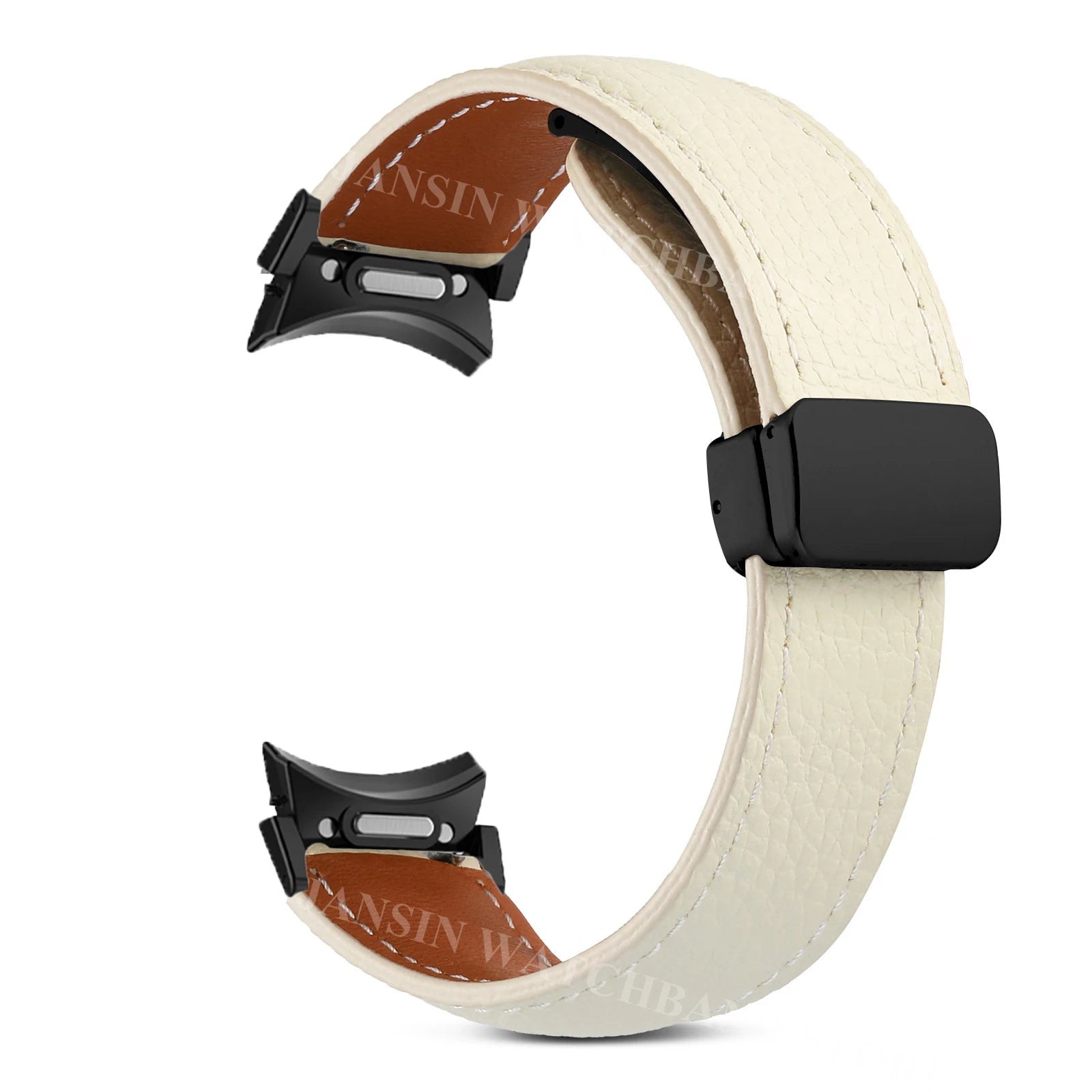 No Gaps Leather Band For Samsuang Galaxy Watch 7 6 5 4 40 44mm 5Pro Magnetic Buckle Strap Galaxy Watch 4 6 Classic 43 4742 46mm