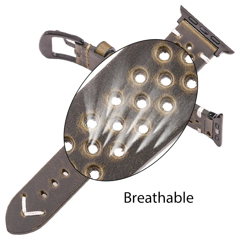 Genuine Leather band For Apple Watch band Serie 7 6 5 4 SE band 44mm 45mm 40mm 41mm 42mm 49mm Women Men Apple Watch Watchband