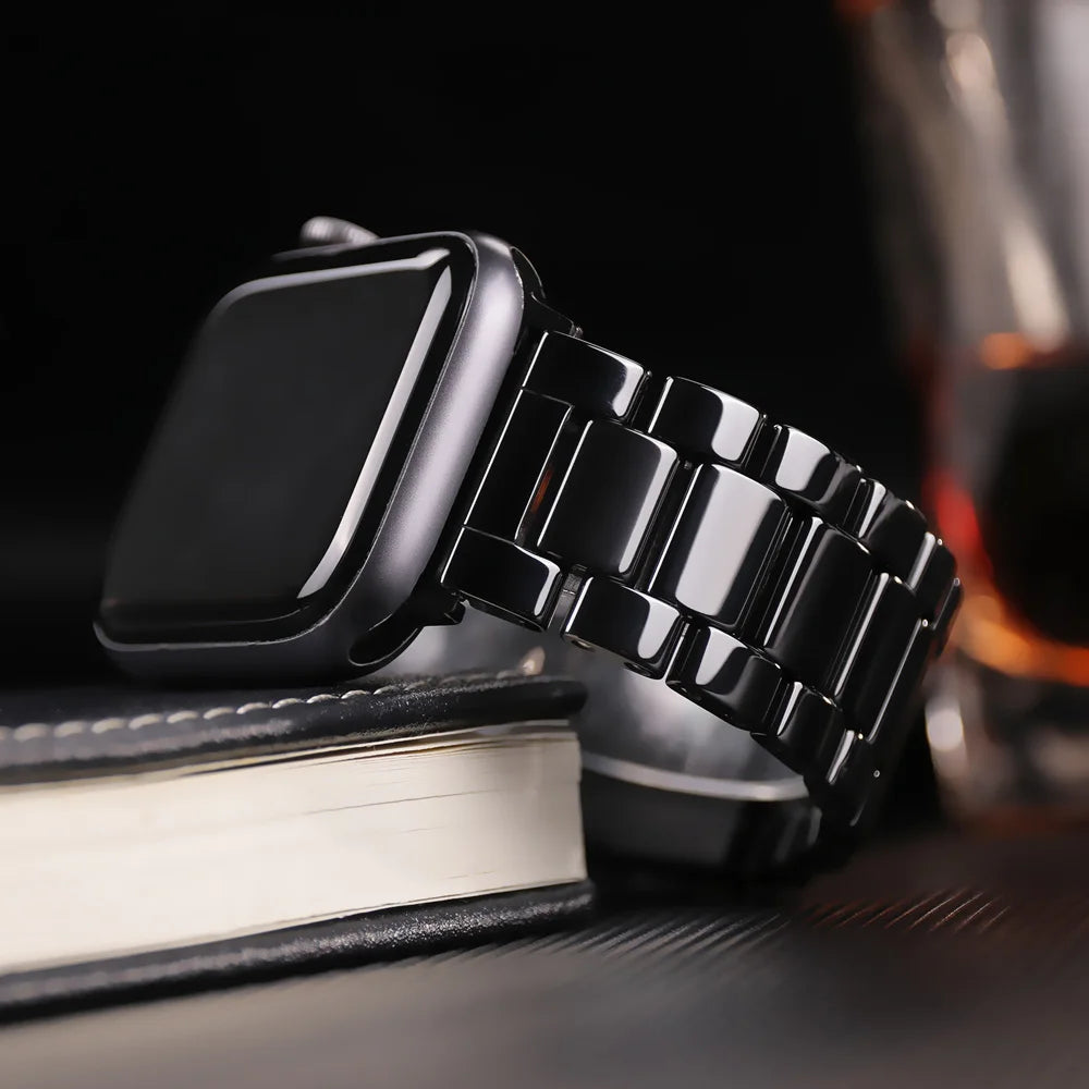 Ceramic band for Apple Watch band 44mm 40mm 45mm 49mm 42mm 38mm Stainless steel butterfly band Apple Watch Series 6 3 7 8 SE Ultra