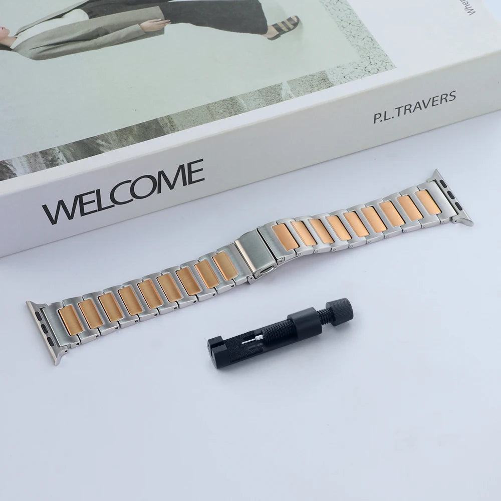 Metal band For Apple Watch 10 46mm Ultra 1 2 49mm band Stainless Steel Correa For Apple Watch 9 8 44mm 45mm SE 3 2 1 42mm band