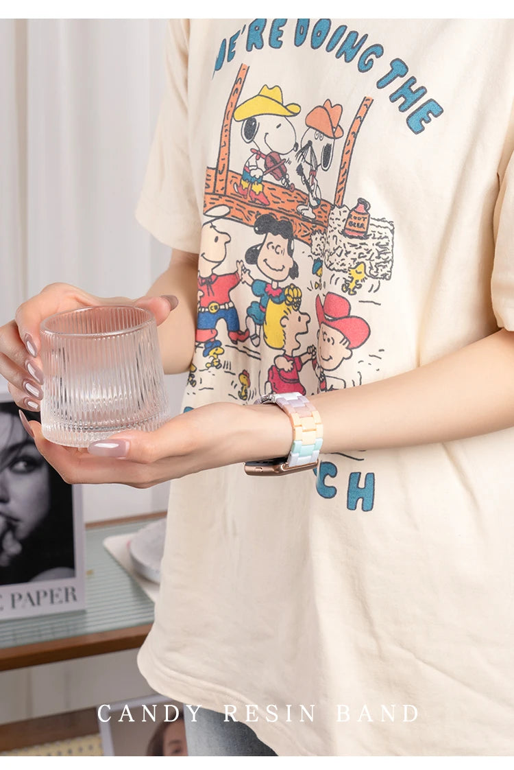 Candy Rainbow Band For Samsung Galaxy Fit 3 Fashion Loop For Samsung Fit 3 Smart Watch Correa Accessories