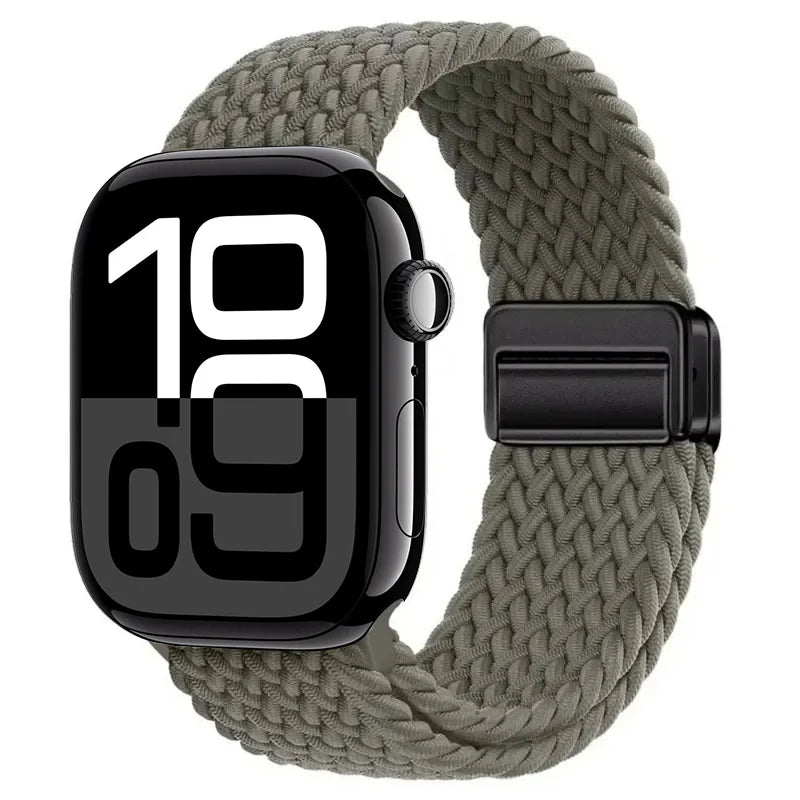 Nylon Braided Loop band for Apple Watch Ultra 3 2 49mm 11 10 42mm 46mm 9 8 7 45mm 41mm Magnetic band Apple Watch 6 5 SE 44mm 40mm band