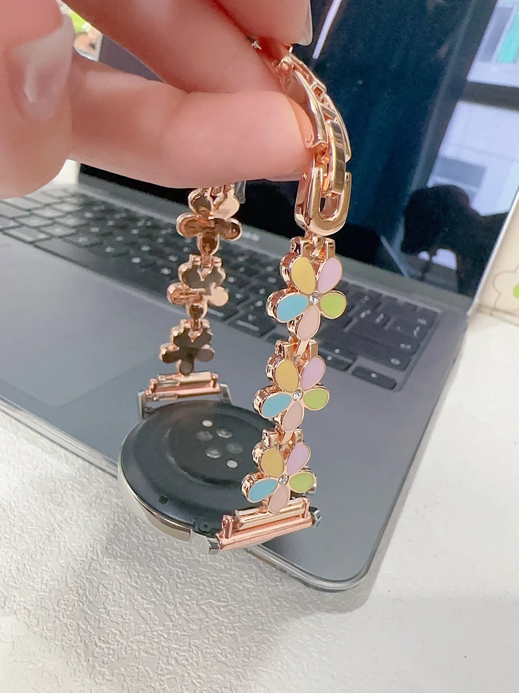 New 20mm 22mm 18mm Flower bracelet Link Strap For Samsung Galaxy Watch 7 FE 5 Pro 4 6 classic band 44mm 40mm sport correa loop