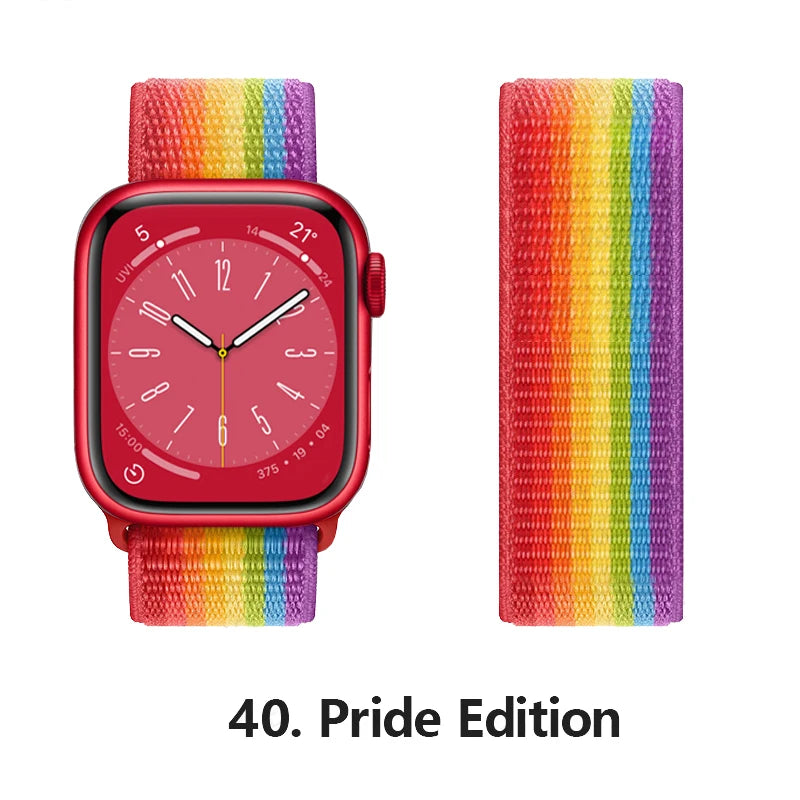 Nylon loop Correa For Apple Watch band 45mm 44mm 46mm 40mm 49mm 41mm 42mm 38mm band Apple Watch Series 6 SE 7 8 9 10 Ultra 2 bands