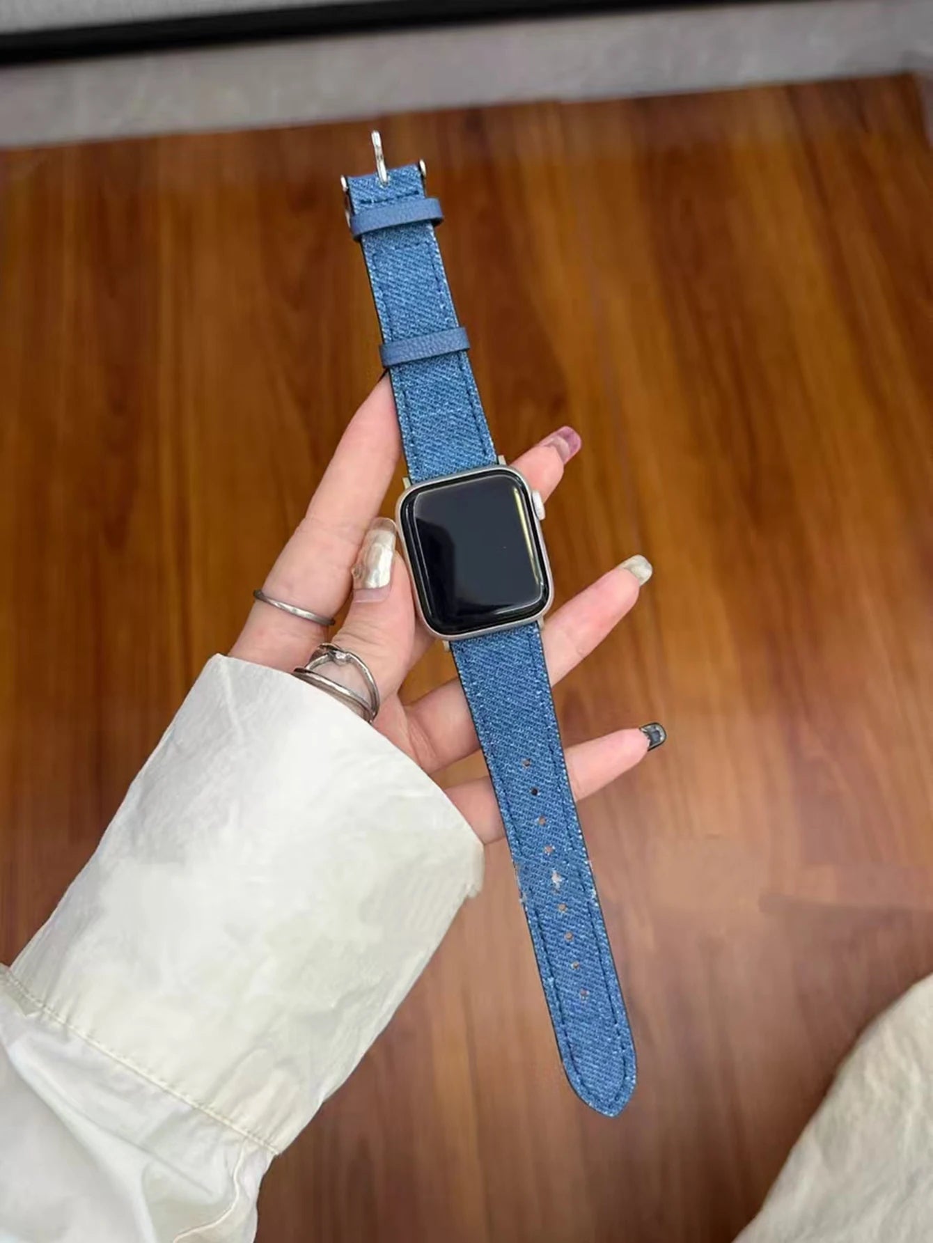 Flower Cloth Leather loop For Apple Watch band women Series Ultra 11 10 9 8 7 6 38mm 40mm 41mm 42mm 44mm 45mm 46mm band