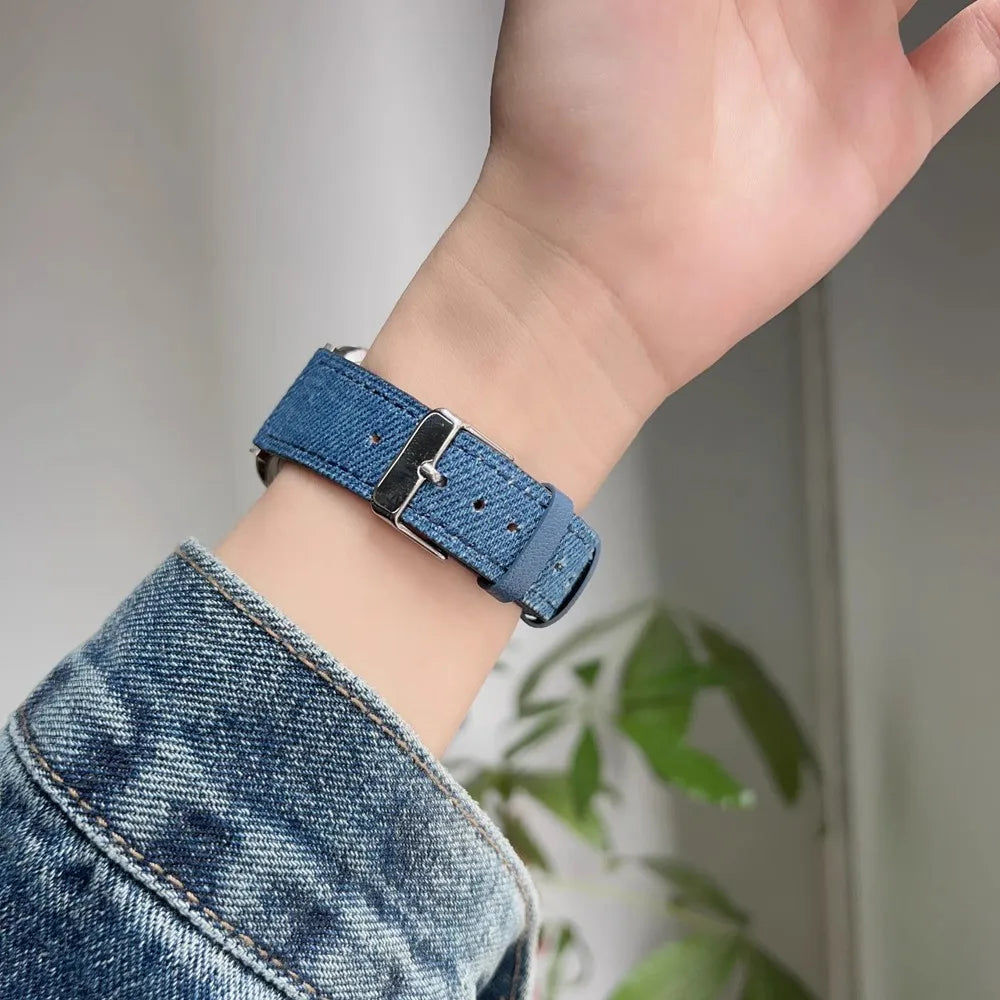 Denim Leather loop Correa For Apple Watch band Series Ultra 10 9 8 7 6 5 4 3 2 1 38mm 40mm 41mm 42mm 44mm 45mm 46mm 49mm band