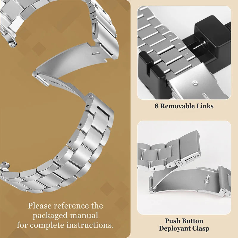 Stainless Steel Strap For Samsung Galaxy Watch 8 classic 46mm Metal Watchband Bracelet Correa For Samsung Watch 8 40mm 44mm band