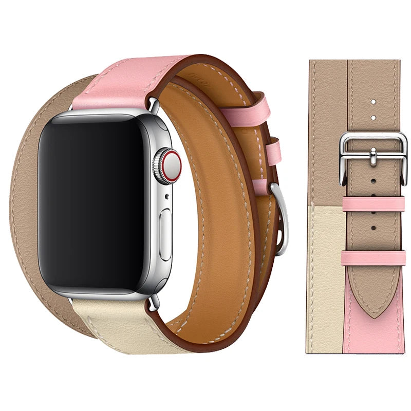 Leather watch band for Apple Watch 11 band 46mm 42mm 44mm 40mm 41mm 45mm 49mm 38mm band Apple Watch Series 10 Ultra3 9 8 7 6 5 SE 3