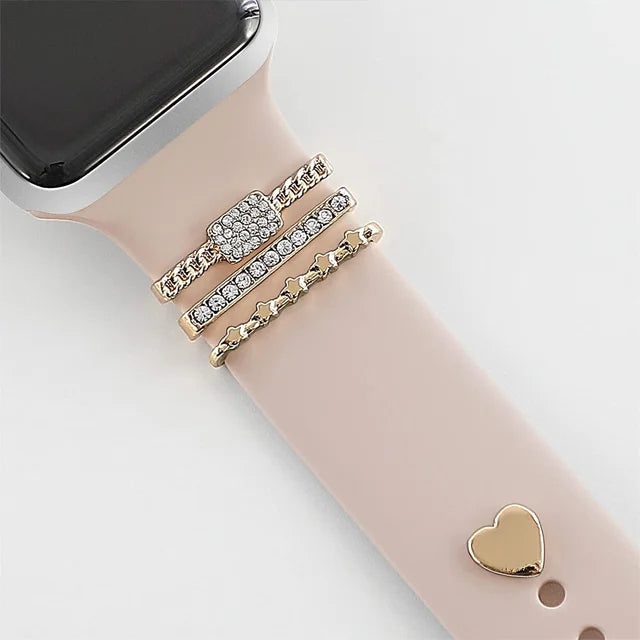 Decoration For Apple Watch band Series 8 7 6 5 4 SE 9 Accessories Diamond Jewelry Charms for Samsung Huawei watch fit 3 band