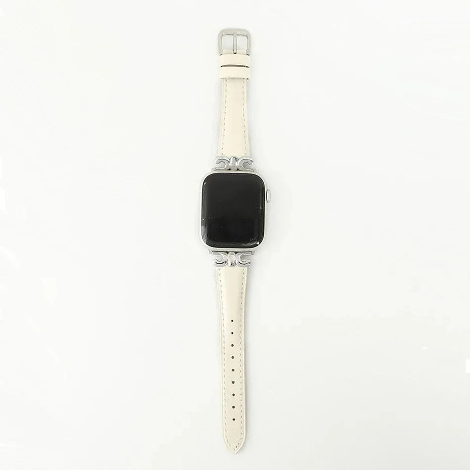 For Apple Watch band Series Ultra 10 9 8 7 6 5 Luxury Leather loop For Women 38mm 40mm 41mm 42mm 44mm 45mm 46mm 49mm band