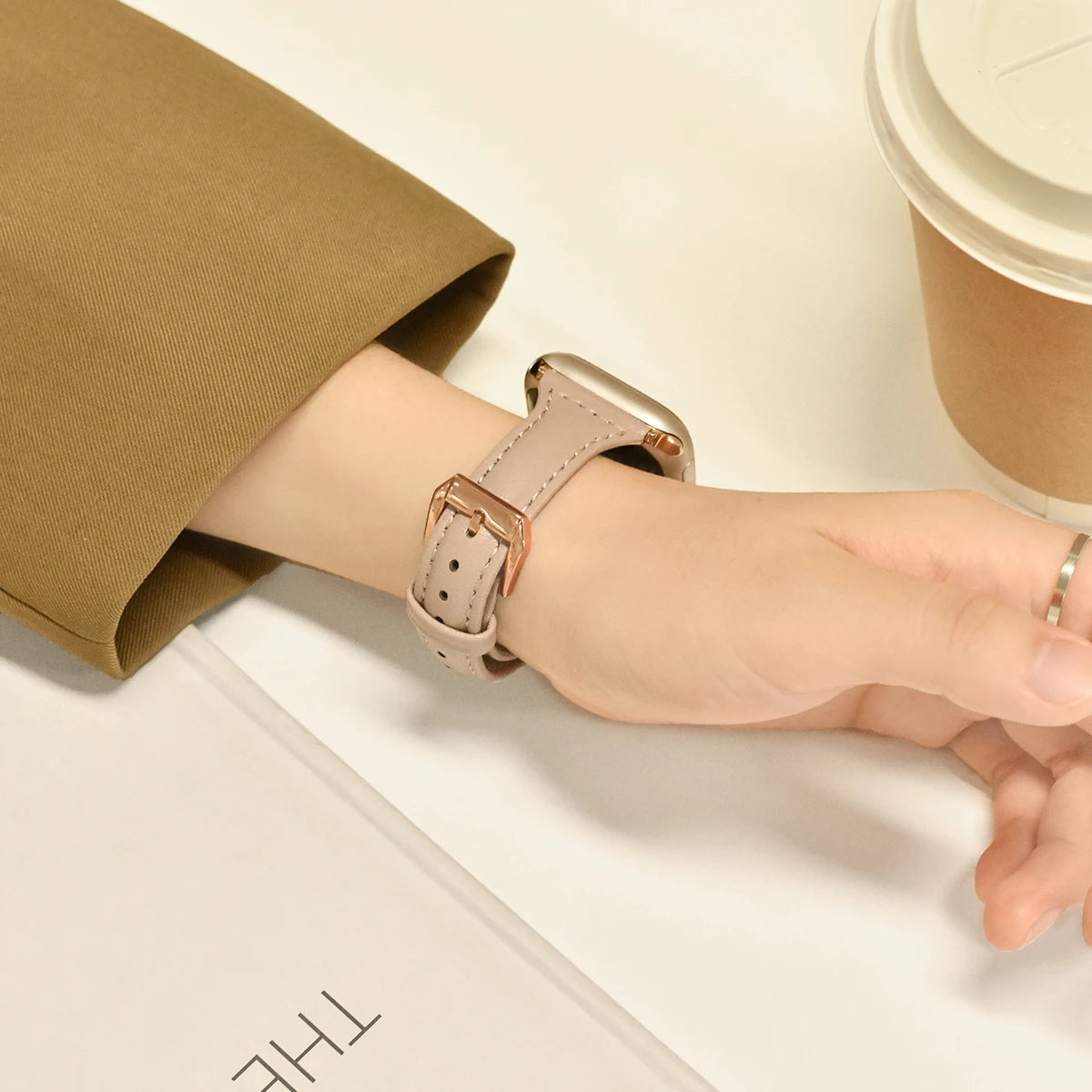 Slim Leather band For Apple Watch Series 10 11 42mm 46mm 9 8 7 41mm 45mm band 42mm Ultra 49mm band Apple Watch SE 6 5 4 3 40mm 44mm