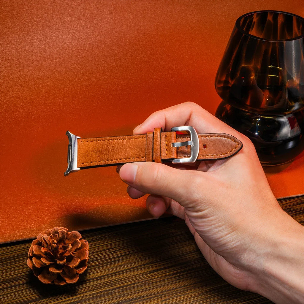 No Gaps Leather Strap for Samsung Galaxy Watch Ultra 47mm Wristband Bracelet for Galaxy Watch 7 Ultra 47mm Quick Business Band