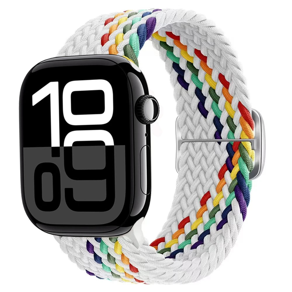 Braided Nylon band For Apple Watch Ultra 49mm 46mm 45mm 44mm 42mm 41mm 40mm Elastic band Apple Watch 11 10 9 8 7 SE 4 5 6 Belt