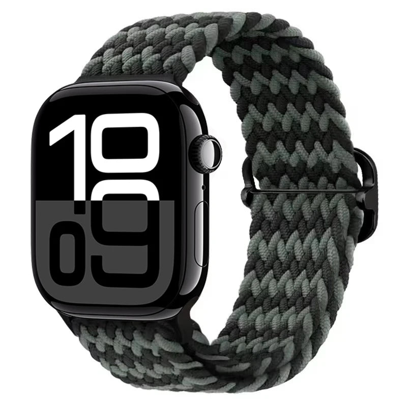 Braided Nylon band For Apple Watch Ultra 49mm 46mm 45mm 44mm 42mm 41mm 40mm Elastic band Apple Watch 11 10 9 8 7 SE 4 5 6 Belt
