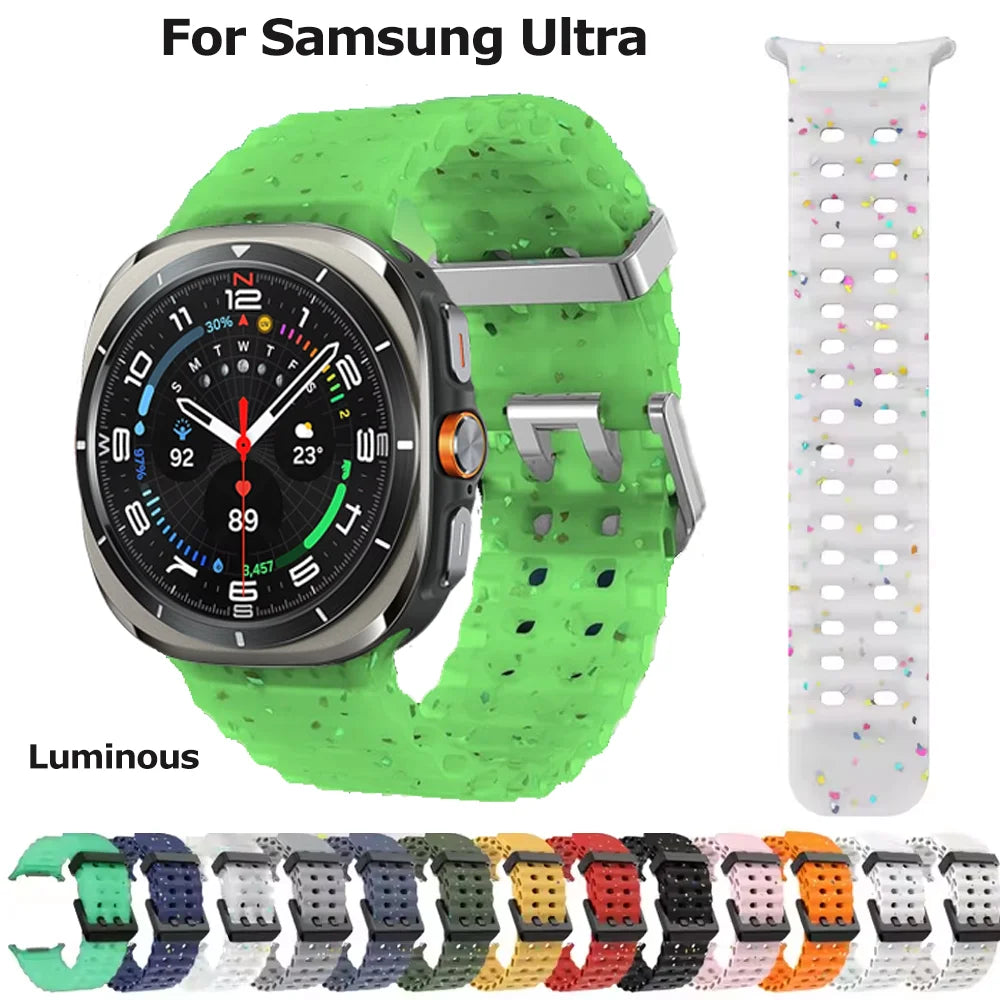 Original Marine for Samsung Galaxy watch Ultra 2 Strap accessories Colorful Sport Bracelet Correa Galaxy watch 7 Ultra 47mm Band