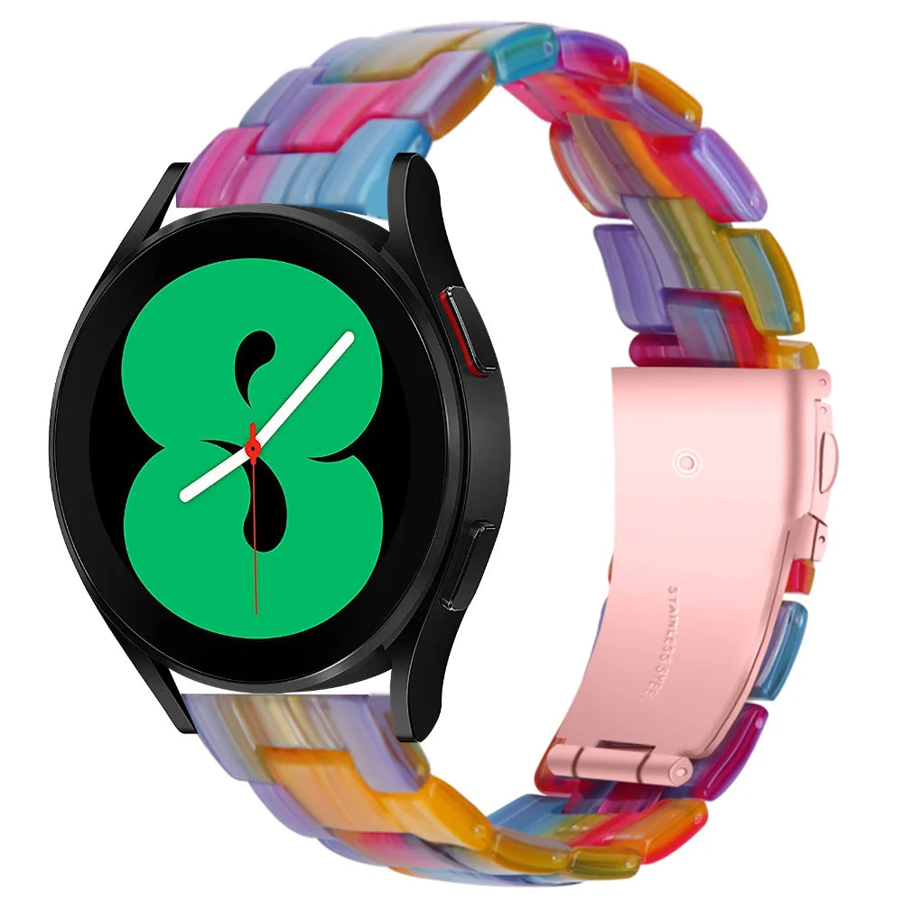 20mm Resin Band Loop For Samsung Galaxy Active 2 40 44mm Bracelet Strap Correa For Watch 3 41mm 4 5 6 7 Classic 42mm 46mm