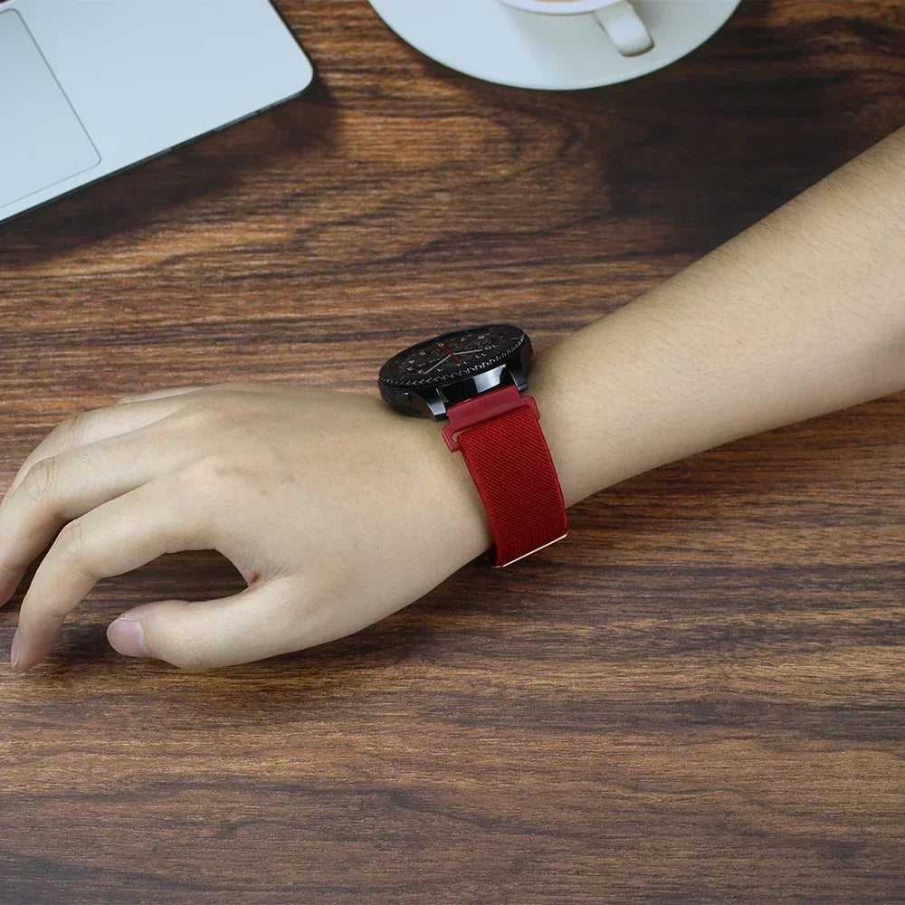 20mm 22mm Elastic Nylon Loop Strap for Samsung Galaxy Watch 4 5 6 7 40/44mm Pro Calssic 42/46mm Band Huawei Gt2/3 Amazfit Gts2/4