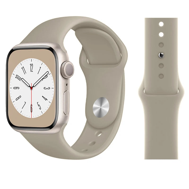 Silicone band For Apple Watch band 45mm 46mm 44mm 41mm 40mm 42mm Sport Correa band Apple Watch Series 11 10 SE 9 8 7 6 5 Ultra 3