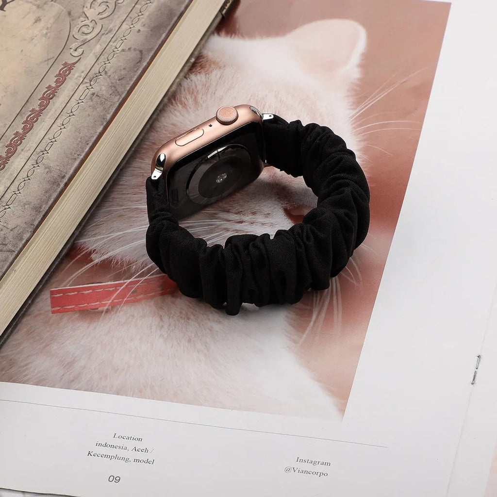 Scrunchie Compatible For Apple Watch band 49mm 40mm 41mm 38mm 42mm 44mm 45mm Cute Printed Elastic For Apple Watch Series 9 8 7 6 5 3 SE