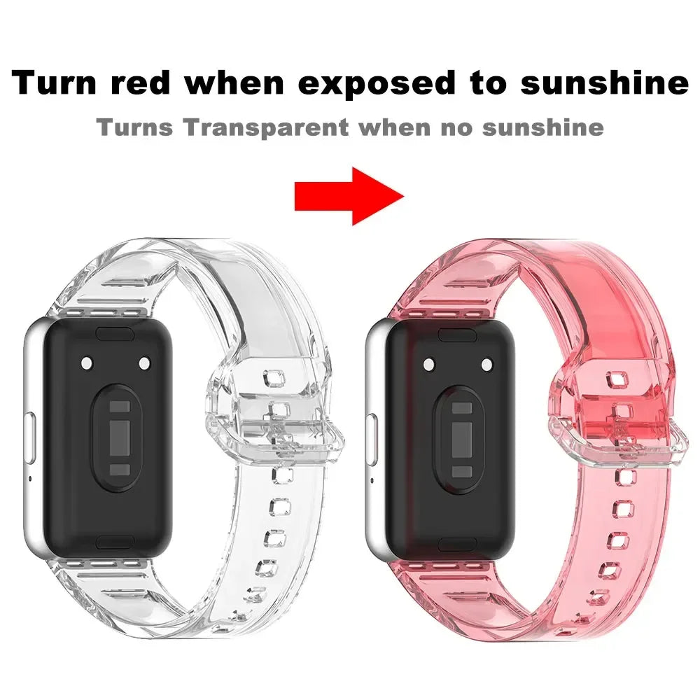 TPU Watchband For Samsung Fit3 Transparent Change Color Light Wrist Bracelet For Samsung Fit 3 Strap Silicone Replacement Strap