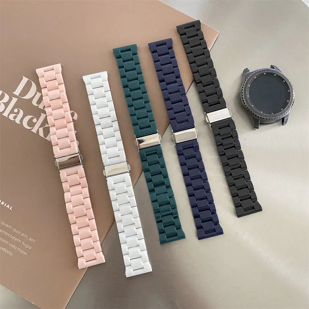 20mm/22mm Resin strap For Samsung Galaxy watch 7 6 5 pro/4-6 classic 46/42mm/Active 2 Bracelet smartwatch Amazfit Bip 6 5 Band