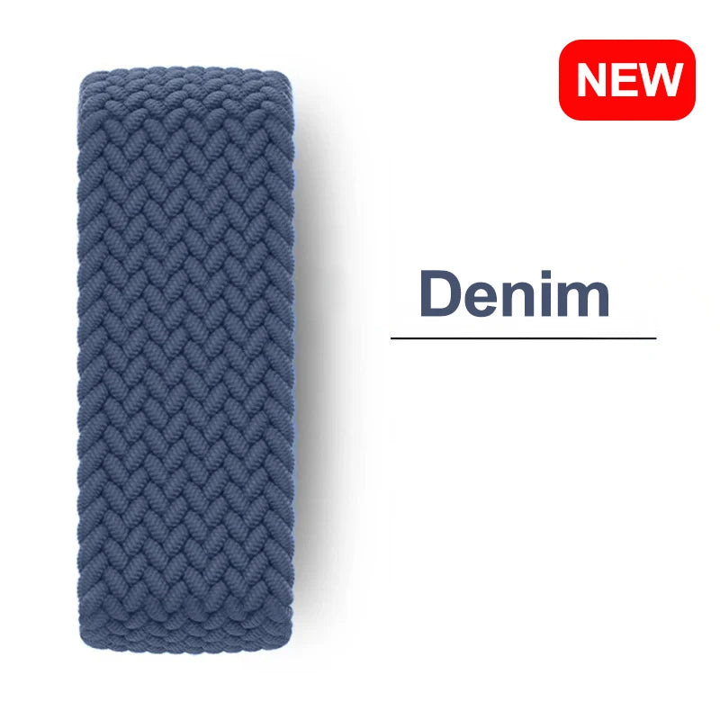 Braided Solo band For Apple Watch band 44mm 40mm 45mm 49mm 41mm Nylon Correa band Apple Watch Series 9 8 7 6 5 SE Ultra 2 3 10 11