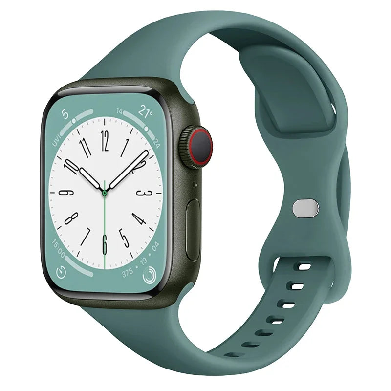 Slim Silicone band for Apple Watch band 44mm 40mm 41mm 45mm 38mm 42mm 49mm 46mm Apple Watch Series 10 9 8 7 SE 6 5 4 Woman band