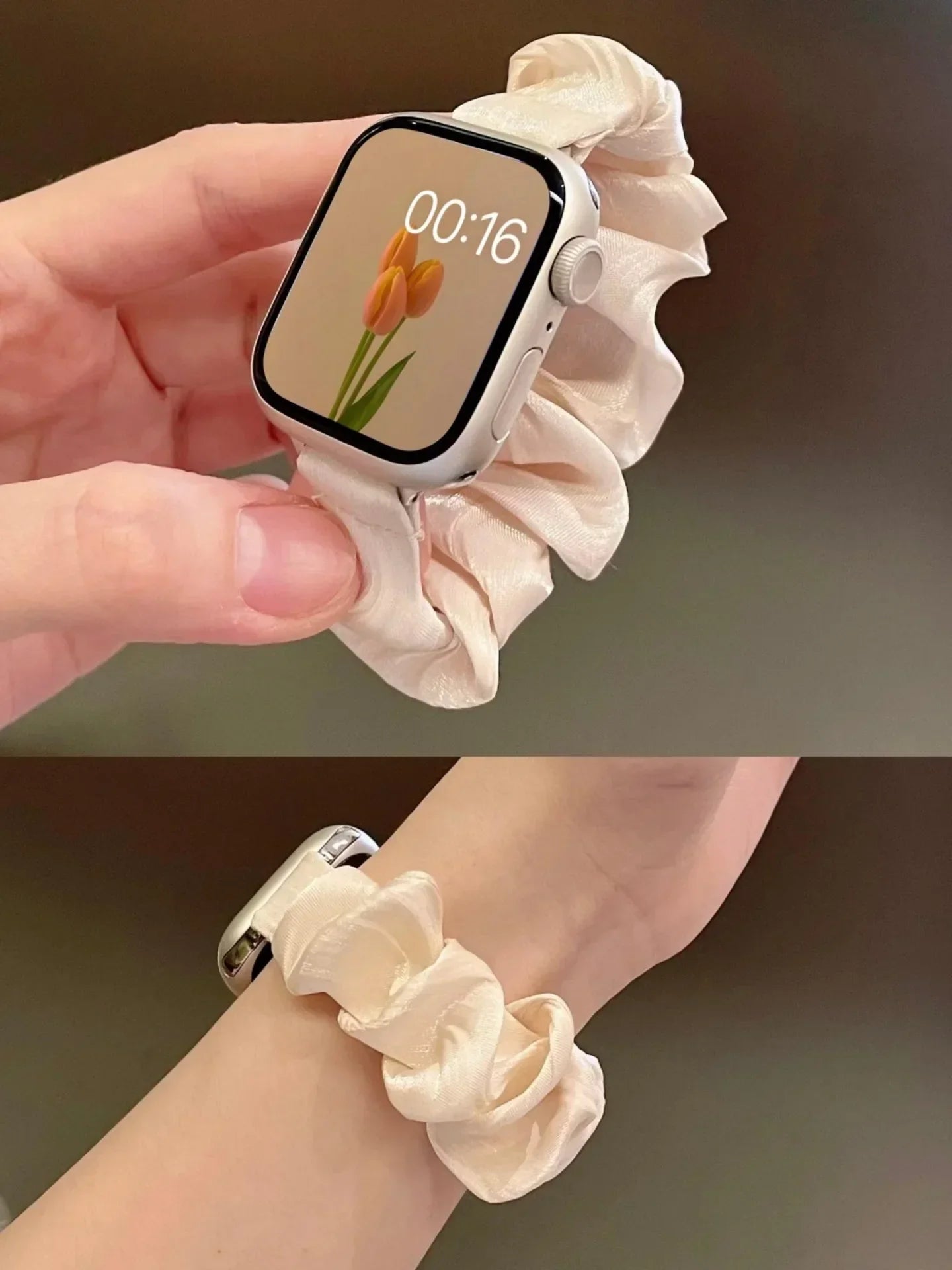 Compatible for Apple Watch band Scrunchie 38mm 40mm 41mm 42mm 44mm 45mm Cute Elastic Solo Loop band Women band