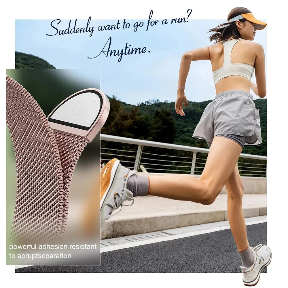 Milaness Magnetic band for Apple Watch Ultra band 49mm 46mm 45mm 44mm 41mm 40mm metal band for Apple Watch 11 10 9 8 7 6 5 4 SE