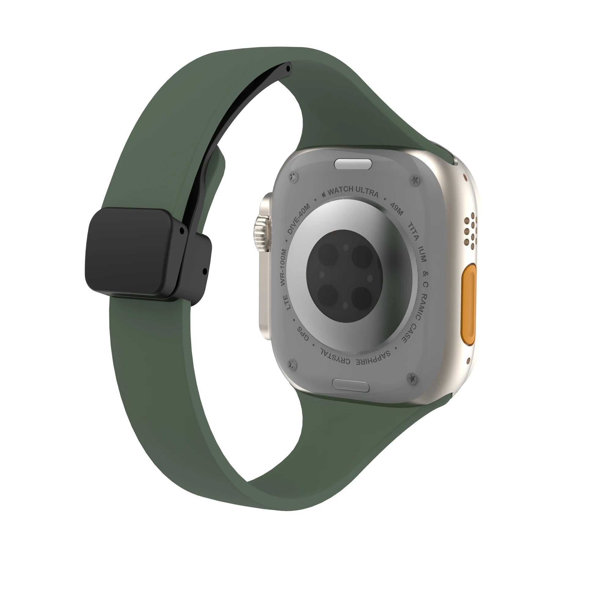 Women Slim Silicone band Magnetic Buckle band For Apple Watch Ultra 2 49mm 45mm 41mm 44mm 42mm 40mm 38mm 9 8 7 SE 6 5 4