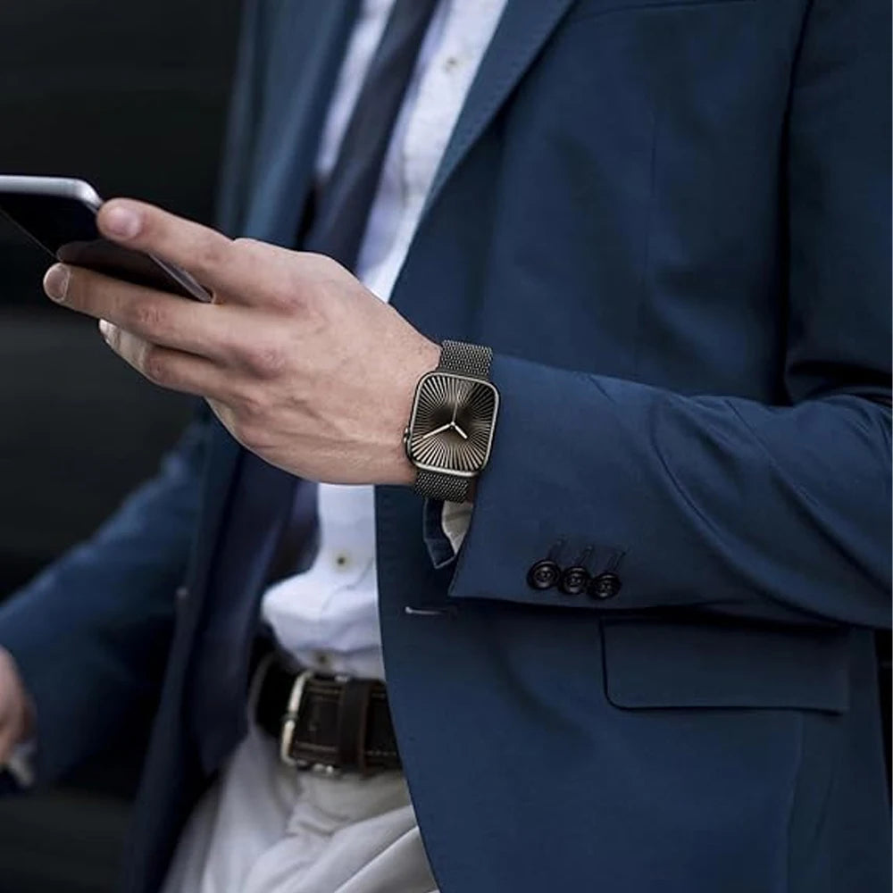 Titanium Milanese Loop for Apple Watch Ultra 3 band 49mm 46mm 45mm 41mm 42mm 44mm correa band Series 11 10 9 8 7 6 5 SE