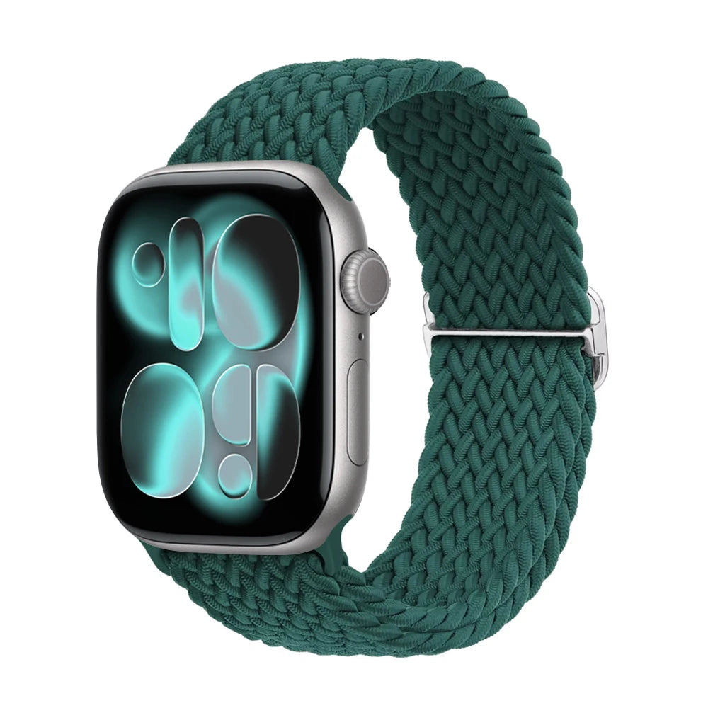 band for Apple Watch 11 band 42mm 46mm 44mm 40mm 45mm Apple Watch Ultra 3 49mm Elastic Braided band correa Series 10 9 8 7 6 SE